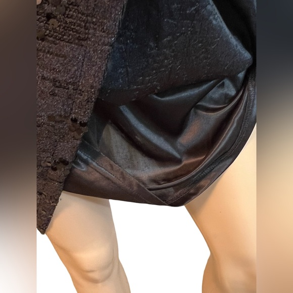 Nicole Miller  Size 8 NWT Black Sequin One Shoulder Velvet Mini Dress (0440) - Picture 8 of 13